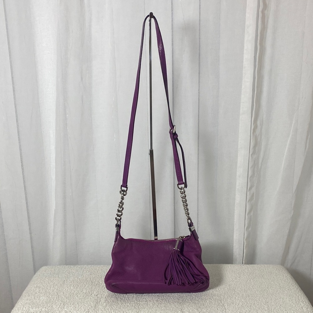 GUC Michael Kors Vibrant Purple Pebbled Leather Crossbody Bag - Picture 5 of 10